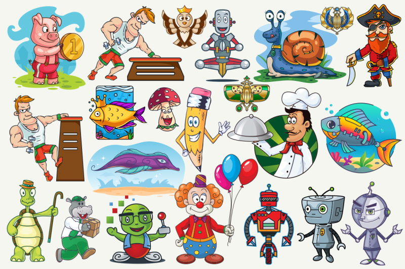 cartoon-characters-and-items-bundle