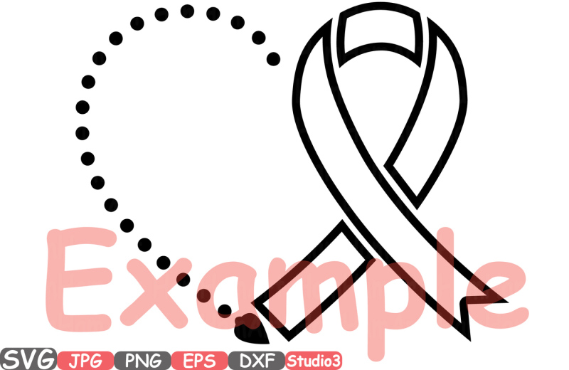 cancer awareness, heart and ribbon - free svg file for members - SVG Heart