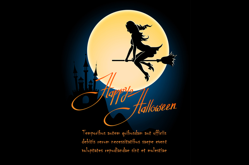 happy-halloween-poster-with-witch-on-a-broom