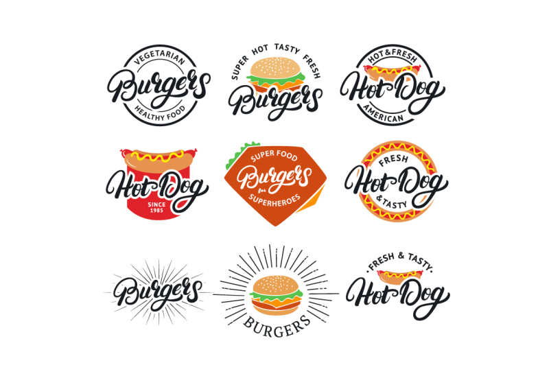 burgers-logo-set