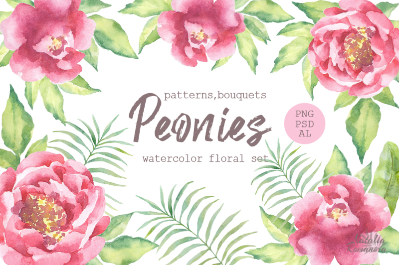 watercolor-peonies-set