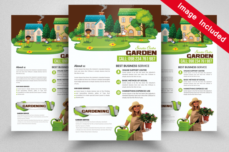 green-service-psd-flyer