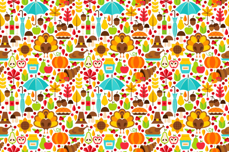 thanksgiving-flat-seamless-patterns