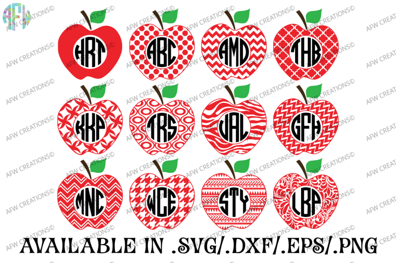 circle-monogram-pattern-apples-svg-dxf-eps-cut-files