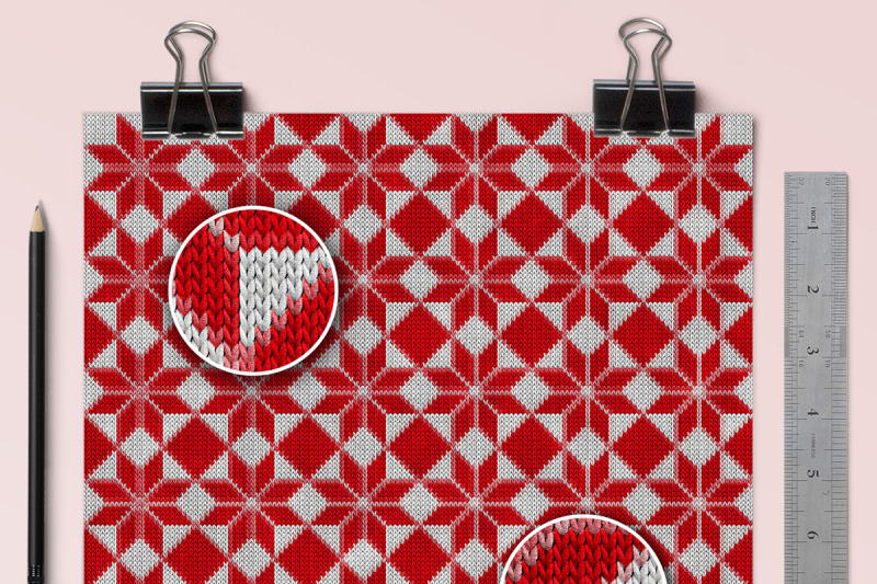 knitted-digital-paper-red-and-white-patterns