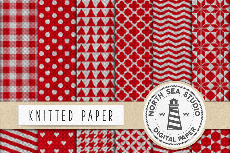 knitted-digital-paper-red-and-white-patterns