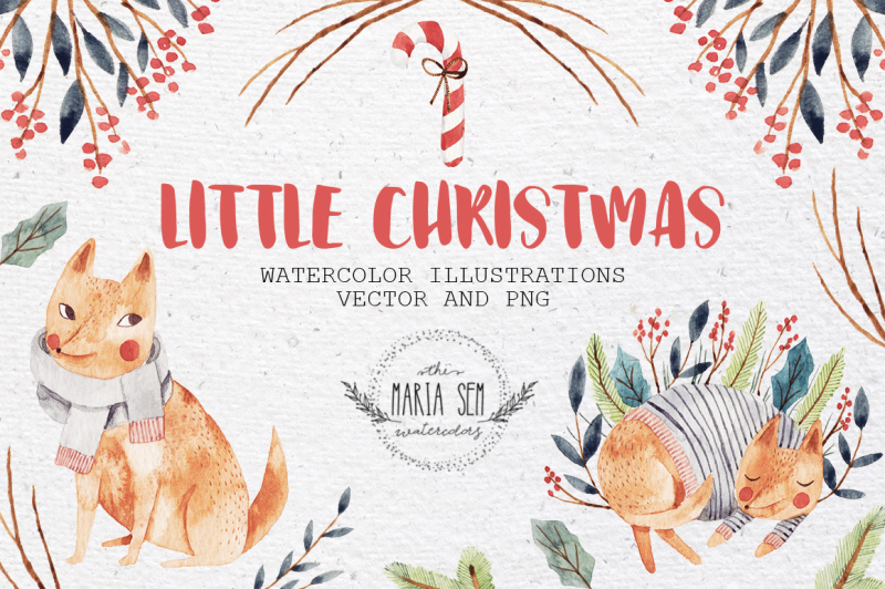 little-christmas-watercolor-and-vector-set