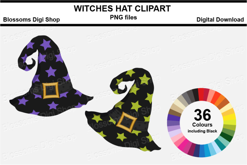 witches-hat-clipart-36-multi-colours-png-files