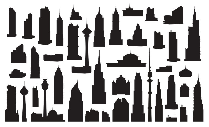 vector-silhouettes-skyscrapers