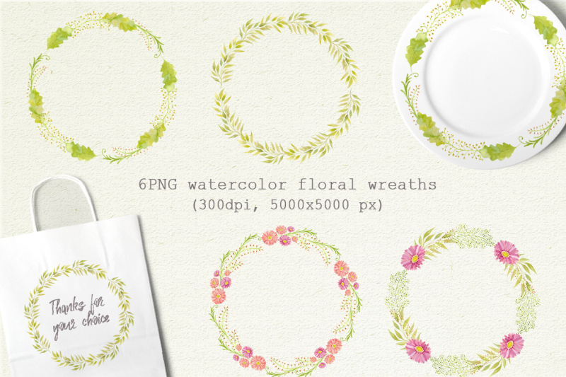 watercolor-set-of-gerbera-flowers