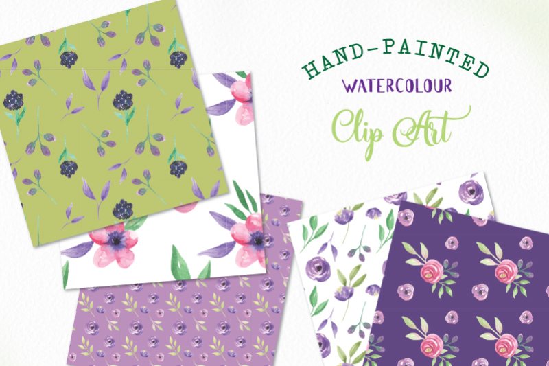 watercolour-floral-digital-papers-love-struck-pretty-flower-seamless-patterns