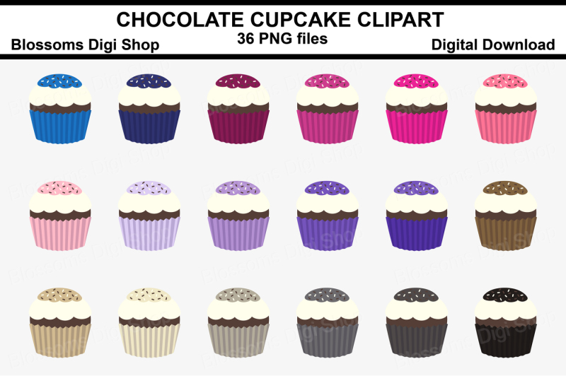 chocolate-cupcake-clipart-36-multi-colours-png-files