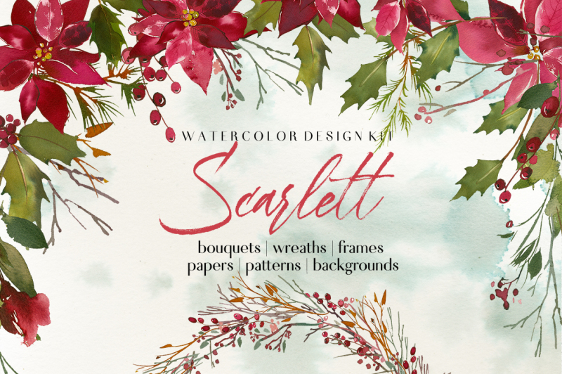 scarlett-christmas-watercolor-poinsettia-design-kit