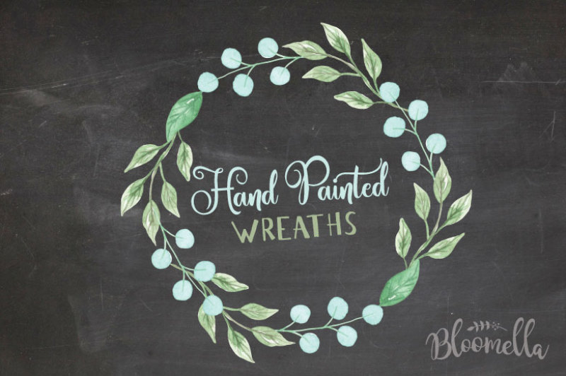 watercolour-6-wreaths-leaf-garlands-hand-painted-leaves-pngs