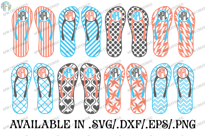 monogram-flip-flops-svg-dxf-eps-cut-files