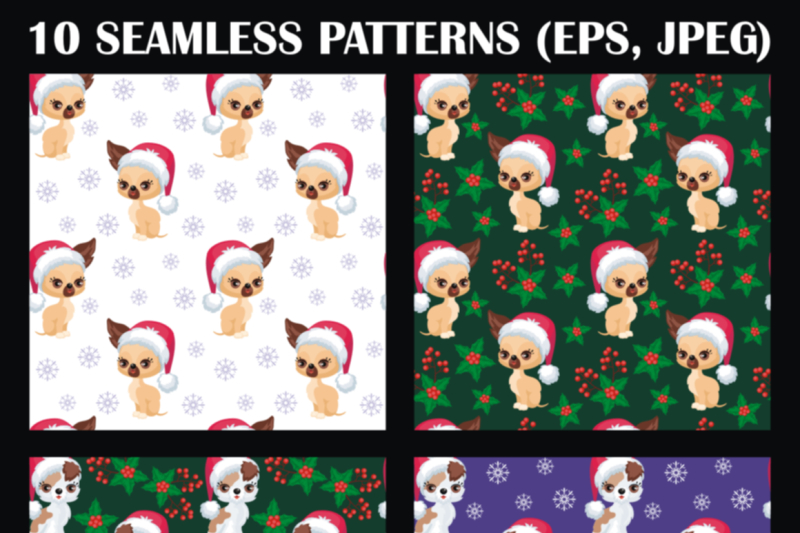 cute-puppies-christmas-seamless-patterns