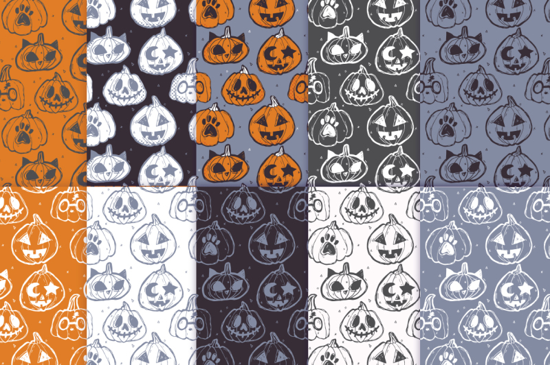 halloween-pumpkins-pattern-pack