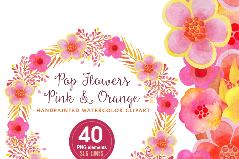 pop-watercolor-flowers-pink-yellow