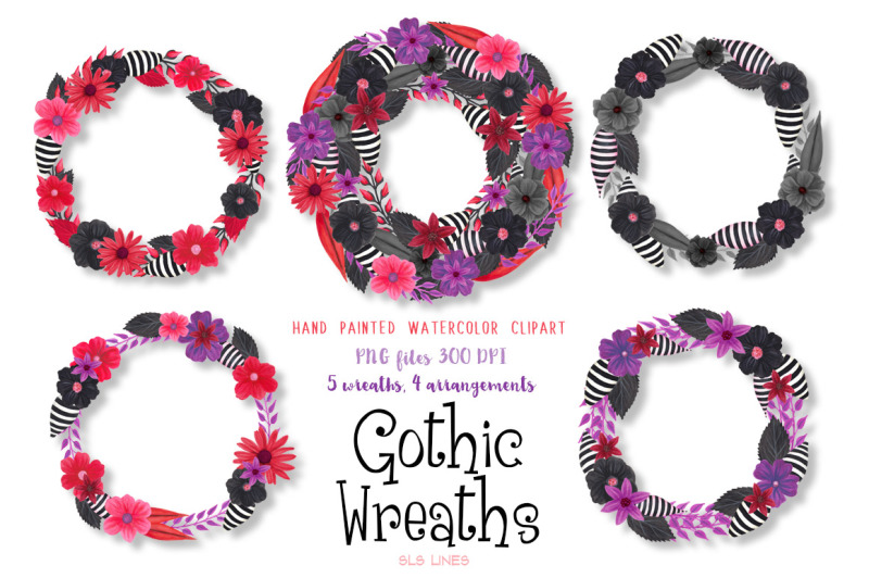 gothic-floral-wreaths