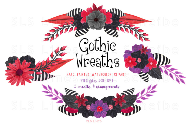 gothic-floral-wreaths
