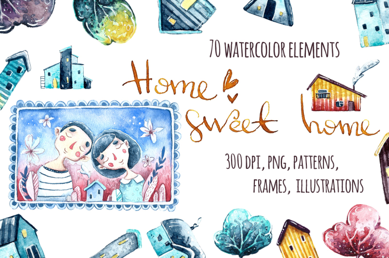 sweet-home-watercolor-illustrations