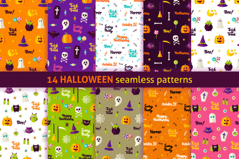 halloween-seamless-patterns