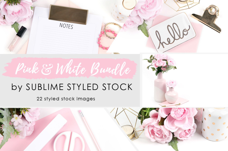 bundle-of-22-pink-and-white-styled-stock-photos