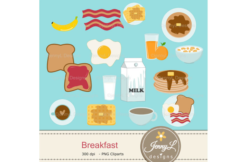breakfast-digital-papers-and-clipart-set