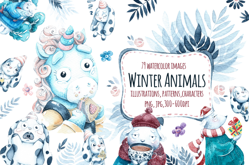 watercolor-winter-animals