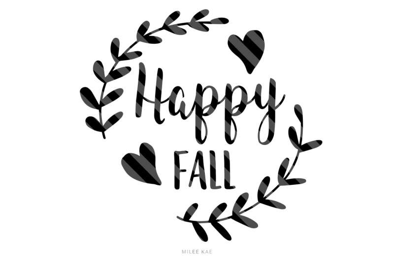 Happy fall, cutting file, SVG, PNG, EPS for Silhouette