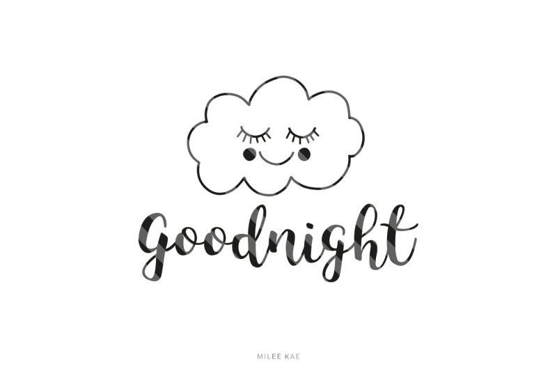 Goodnight, cutting file, SVG, PNG, EPS SVG PNG EPS DXF File