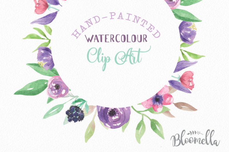 love-struck-hand-painted-purple-pink-flower-watercolor-frames