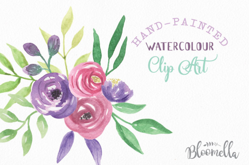love-struck-watercolour-6-x-bouquets-hand-painted-flower-set