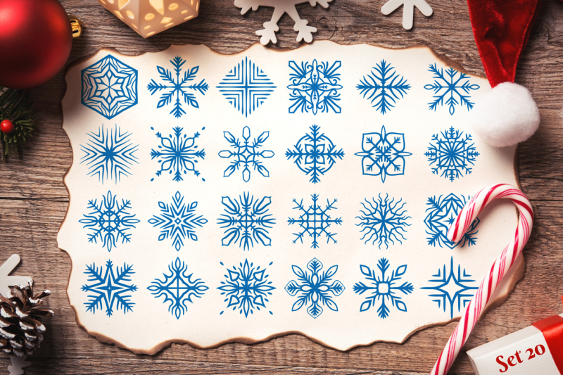 500-snowflake-vector-ornaments