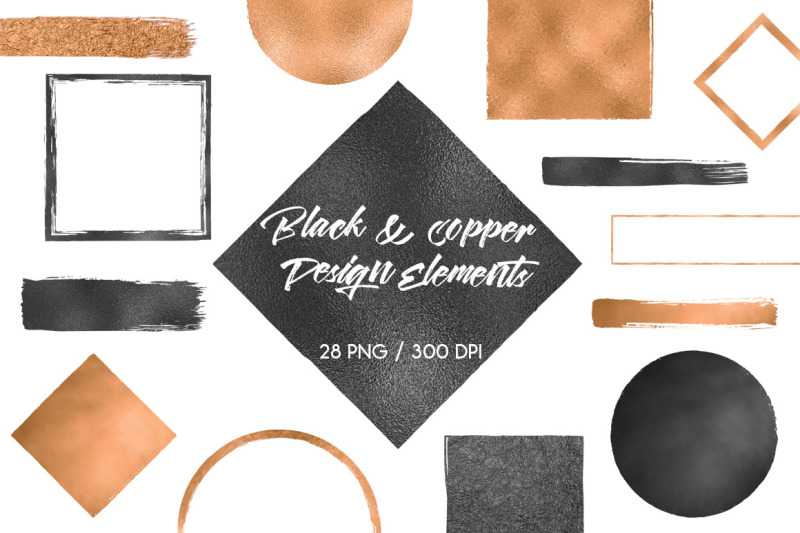 black-and-copper-design-elements
