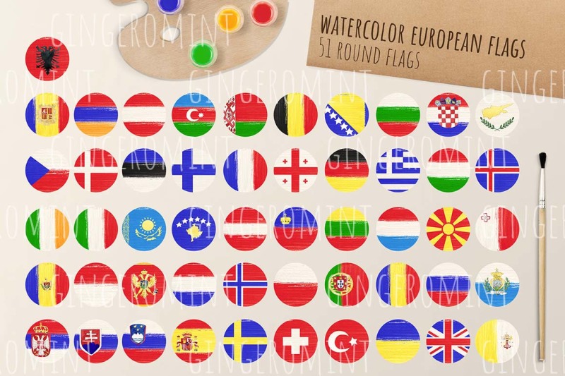 watercolor-european-flags