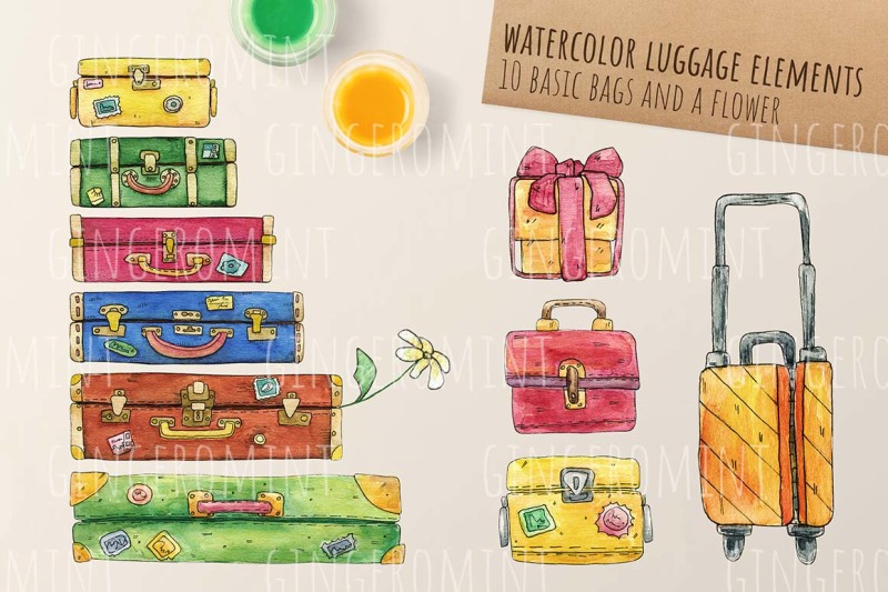 watercolor-retro-luggage
