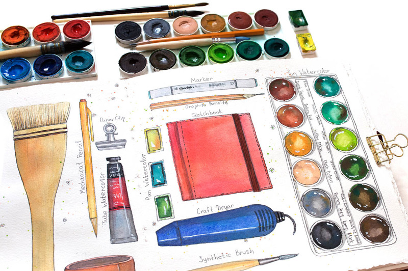 art-supplies-watercolor-elements