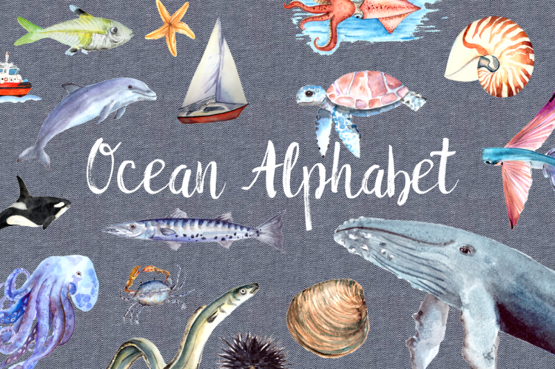 watercolor-ocean-alphabet-clipart-poster