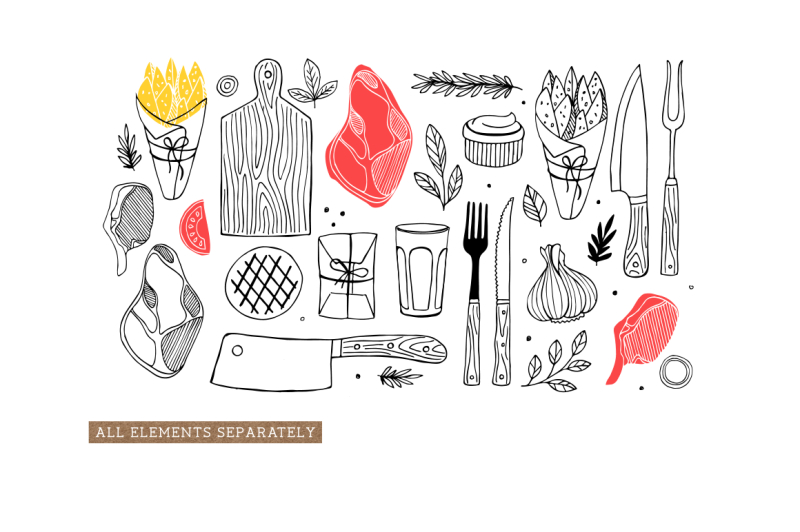 meat-restaurant-illustrations