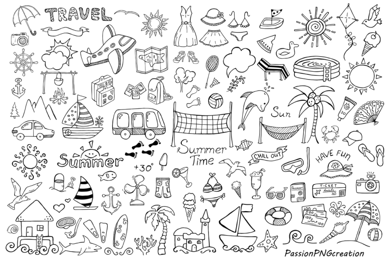 big-set-of-doodle-summer-cliparts-hand-drawn-vacation-clipart