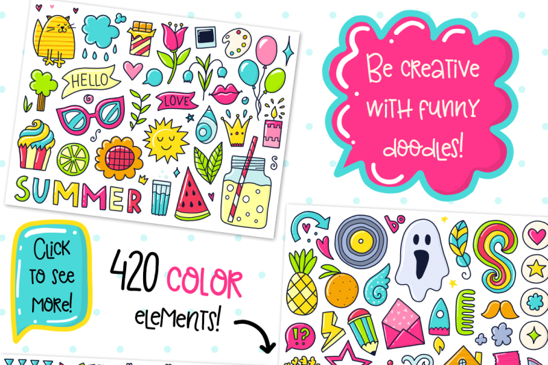 645-doodles-and-patterns-clipart-set