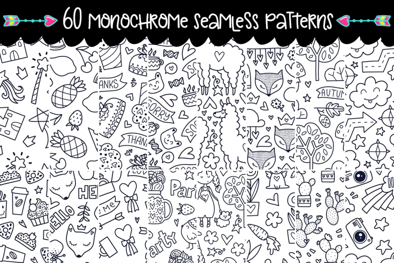 645-doodles-and-patterns-clipart-set