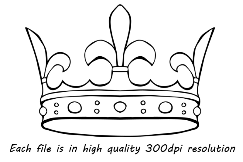 Doodle Crown Clipart Hand Drawn Crown Clip Art Crown Silhouette By Passionpngcreation Thehungryjpeg Com