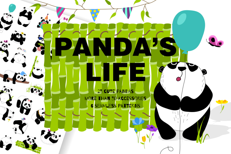 panda-s-life-set-with-cute-pandas