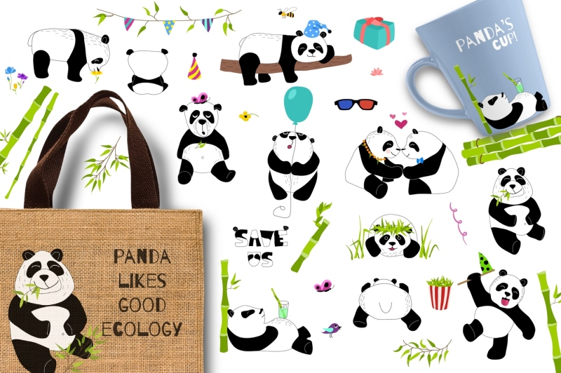 panda-s-life-set-with-cute-pandas