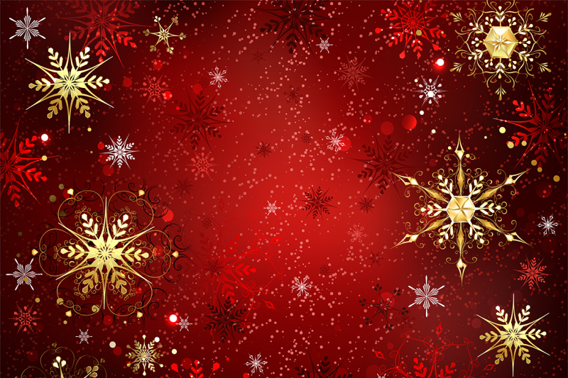 red-background-with-gold-snowflakes-christmas