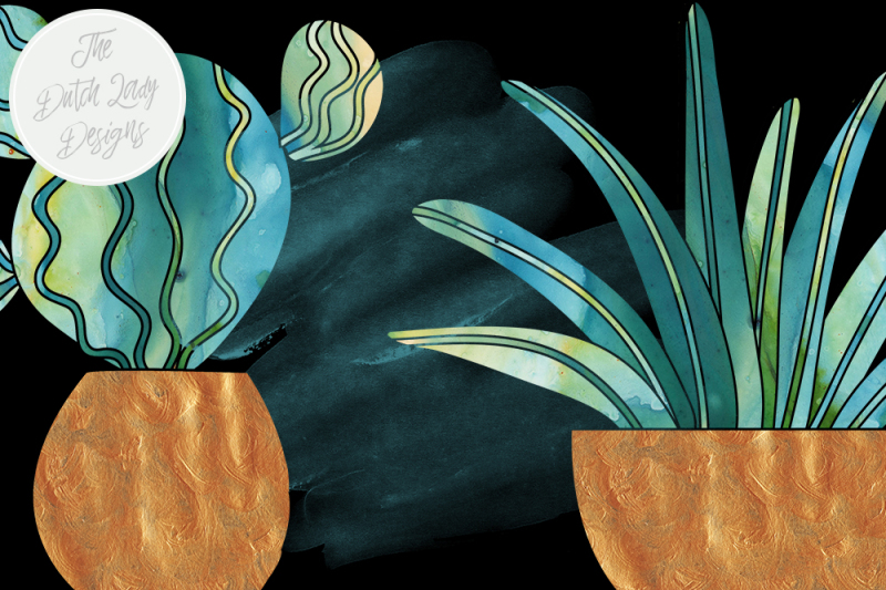 Download Watercolor Cactus & Succulent Clipart Set By The Dutch ...