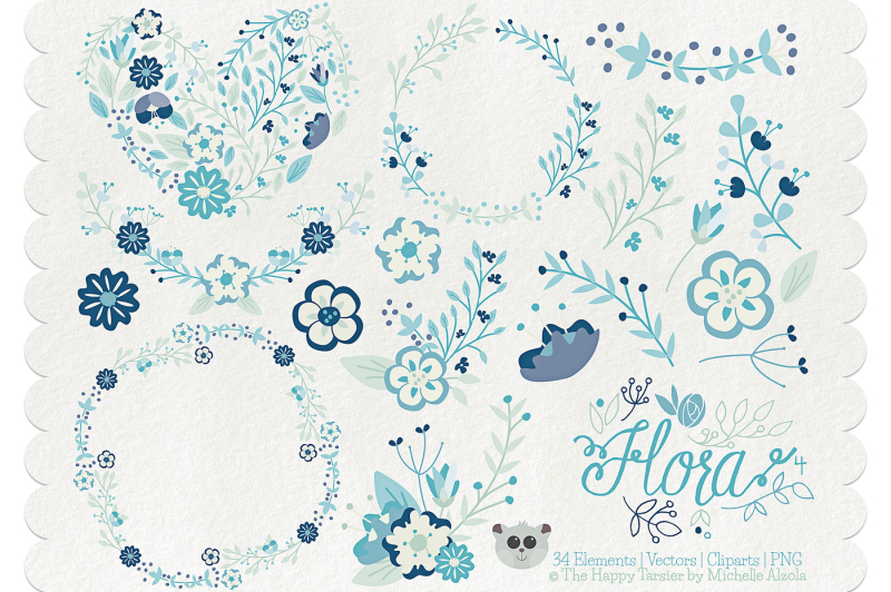 flower-clipart-and-vector-ndash-flora-04-ndash-blue-amp-teal-flower-floral-wreaths-bouquets