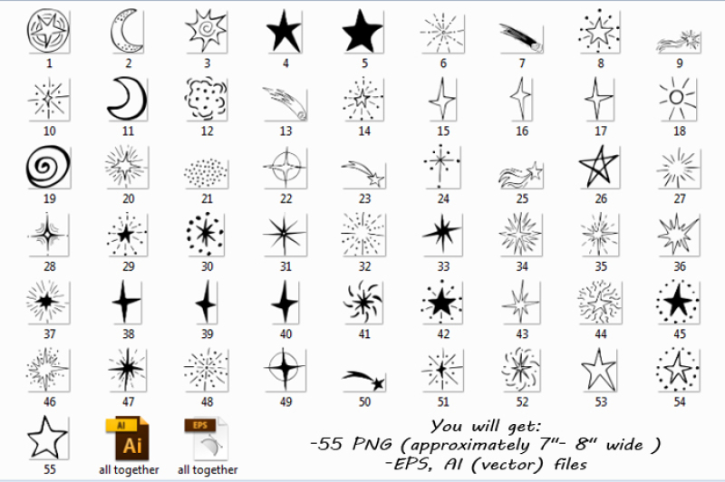 doodle-stars-clipart-hand-drawn-stars-digital-star-clip-art